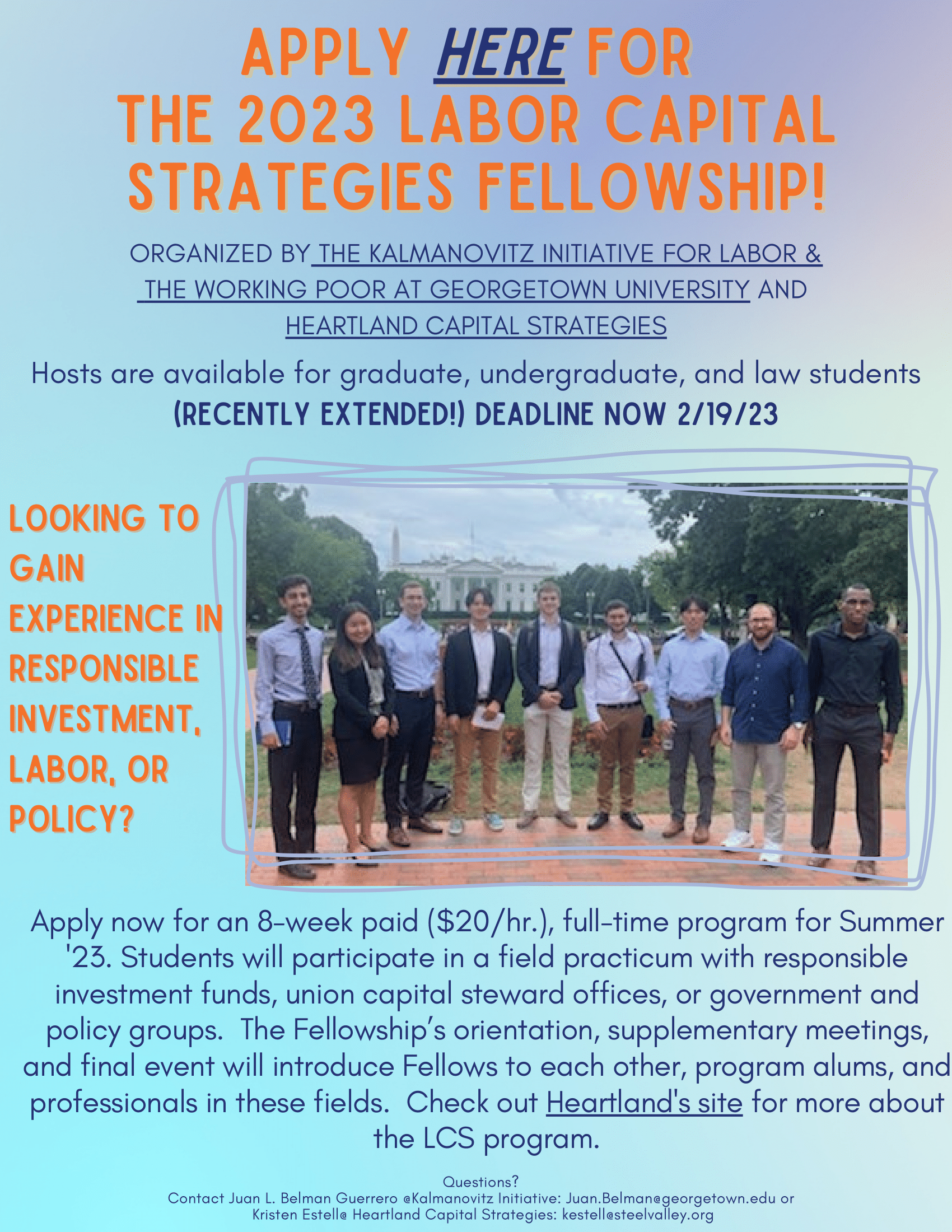 2023 Labor Capital Strategies Fellowship Applications DEADLINE