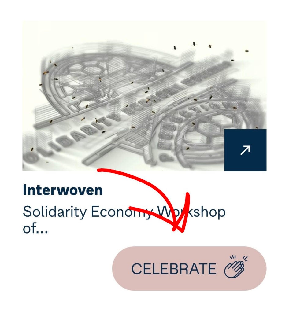 Screenshot of anthem website with arrow pointed at vote button
